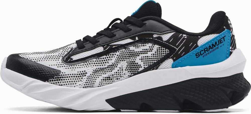 Buty Treningowe Vans UA Cyfrowy Warp Volley Chłopięce Białe Niebieskie | XIFK12083