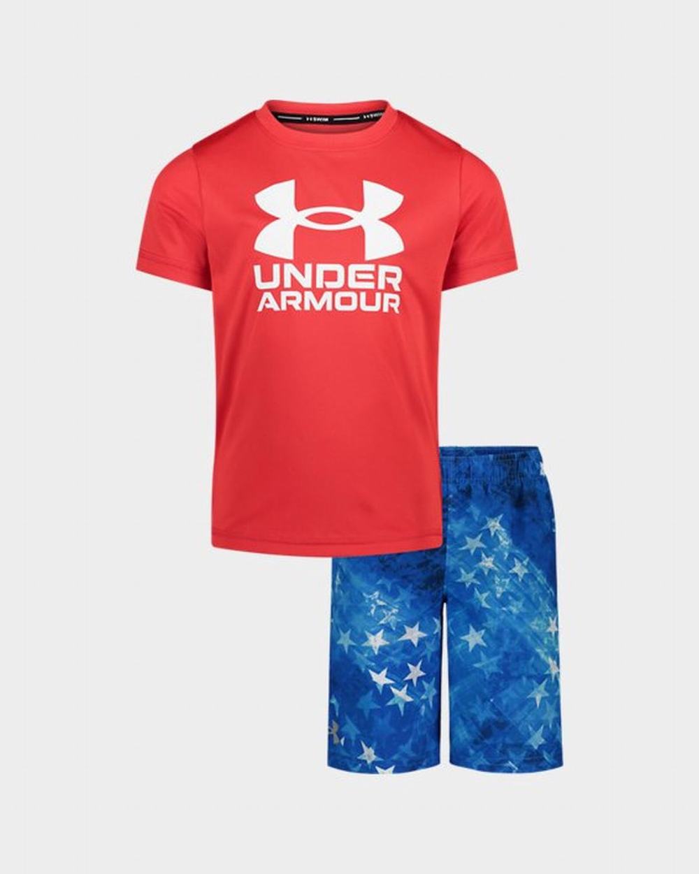 One Piece & Sets Vans UA Rowdy Bolts Volley Chłopięce Czerwone Niebieskie | XVTH85617