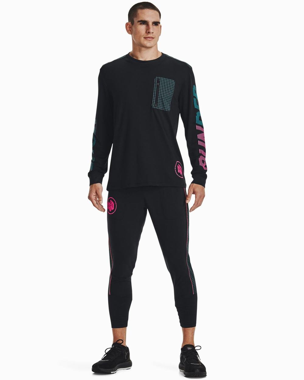 Spodnie Vans UA Combat Męskie Czarne Różowe | EYNW74819